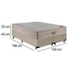 Cama Box Queen Bipartido Suede + Colchão Ortobom Airtech Molas Ensacadas 158x198x65:bege - 3