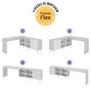 Ver imagem 6 de Kit Escrivaninha em L com Estante Multiuso e 3 Gavetas Línea Office Multimóveis MP6081 Branco