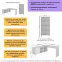 Ver imagem 3 de Kit Escrivaninha em L com Estante Multiuso e 3 Gavetas Línea Office Multimóveis MP6081 Branco