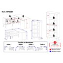 Ver imagem 4 de Kit Escrivaninha em L com Estante Multiuso e 3 Gavetas Línea Office Multimóveis MP6081 Branco