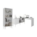 Ver imagem 2 de Kit Escrivaninha em L com Estante Multiuso e 3 Gavetas Línea Office Multimóveis MP6081 Branco