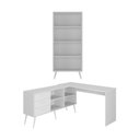 Ver imagem 7 de Kit Escrivaninha em L com Estante Multiuso e 3 Gavetas Línea Office Multimóveis MP6081 Branco