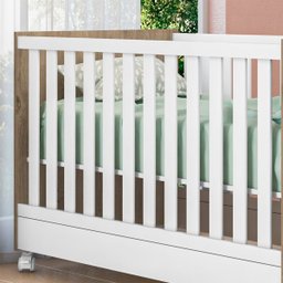 Kit Berço Mini Cama Taís e Cômoda Infantil 3 Gavetas com Nicho Brilhar Q01 - Doce Sonho Móveis KIT B - 6