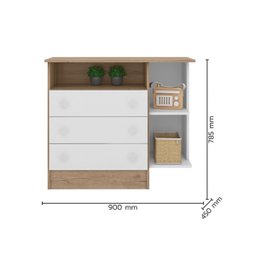 Kit Berço Mini Cama Taís e Cômoda Infantil 3 Gavetas com Nicho Brilhar Q01 - Doce Sonho Móveis KIT B - 5