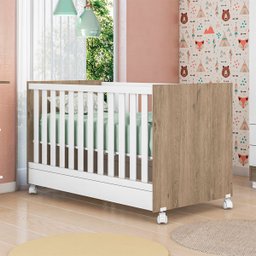 Kit Berço Mini Cama Taís e Cômoda Infantil 3 Gavetas com Nicho Brilhar Q01 - Doce Sonho Móveis KIT B - 2