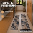 Ver imagem 3 de Kit Tapetes Cozinha 3 Pçs Aurora Azulejo - Shd:Art Caramelo Azul 50