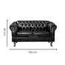 Namoradeira Chesterfield Duque 2 Lugares Via Encanto Courano Preto - 2