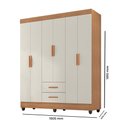 Ver imagem 2 de Guarda Roupa Roupeiro Casal 6 Portas 2 Gavetas Lite Freijó Off White Móveis Leão