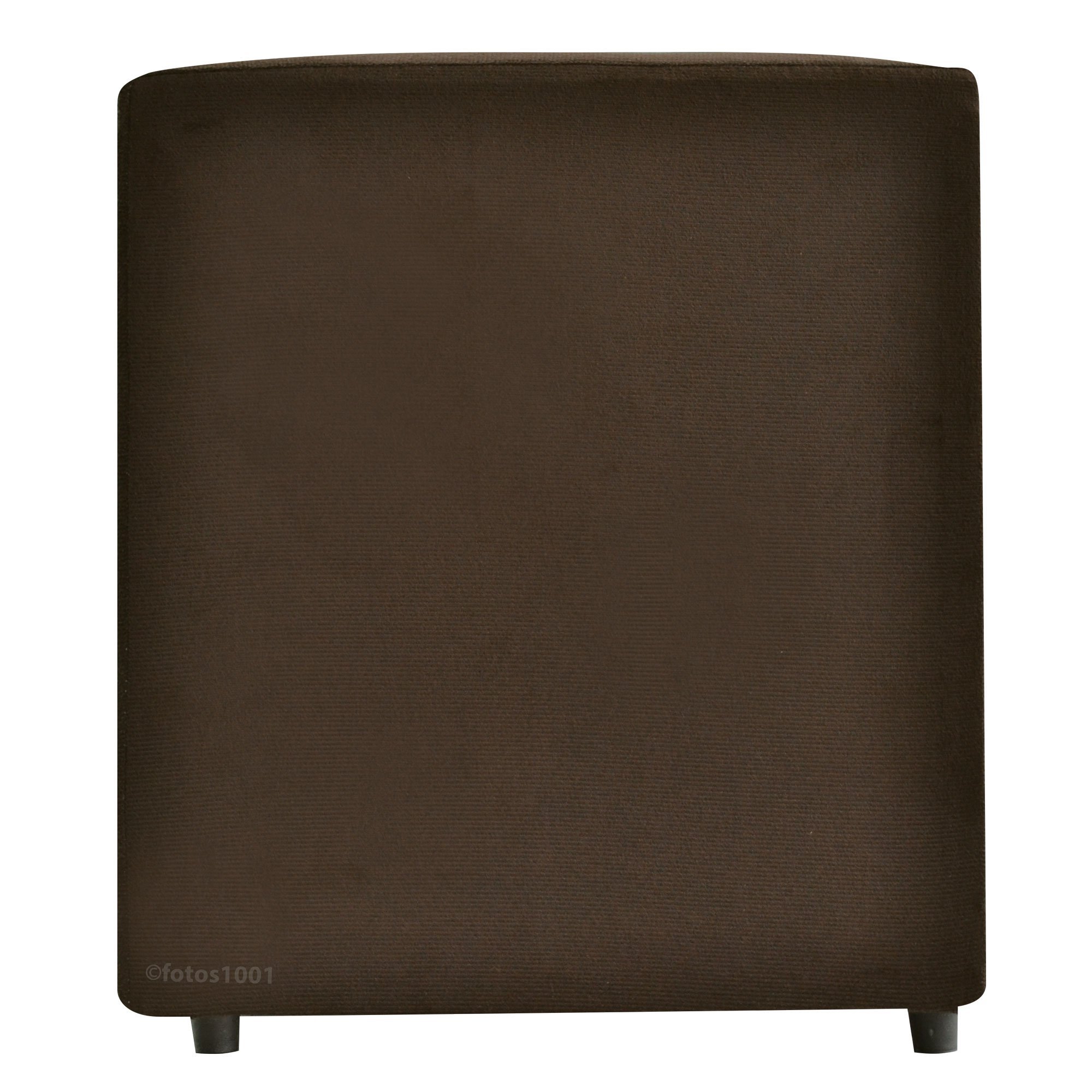 Puff Cubo Poptem Quadrado Suede Madeira Sala Marrom Mogno - 2