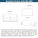 Ver imagem 7 de Sofá-cama 2 Lugares Mh-1609 Herval 158 Cm (largura) Colchão Casal Linho Bege Laterais Marrom a