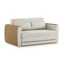 Ver imagem 1 de Sofá-cama 2 Lugares Mh-1609 Herval 158 Cm (largura) Colchão Casal Linho Bege Laterais Marrom a