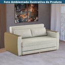 Ver imagem 3 de Sofá-cama 2 Lugares Mh-1609 Herval 158 Cm (largura) Colchão Casal Linho Bege Laterais Marrom a