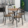 Conjunto Mesa de Jantar Tubular Thais Tampo Bp Nature 68cm com 4 Cadeiras 050 Cromo Preto/rattan - C - 2
