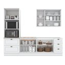 Ver imagem 5 de Kit de Cozinha Modulada 5 Peças Americana (1 Aéreo. 2 Balcões, 1 Paneleiro, 1 Complemento) Branco