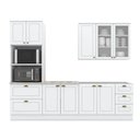 Ver imagem 2 de Kit de Cozinha Modulada 5 Peças Americana (1 Aéreo. 2 Balcões, 1 Paneleiro, 1 Complemento) Branco