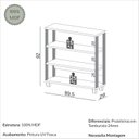 Ver imagem 3 de Estante de Livros Industrial 100% MDF 89,5CMX92CM Branco/Freijo/Off White