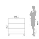 Ver imagem 4 de Estante de Livros Industrial 100% MDF 89,5CMX92CM Branco/Freijo/Off White