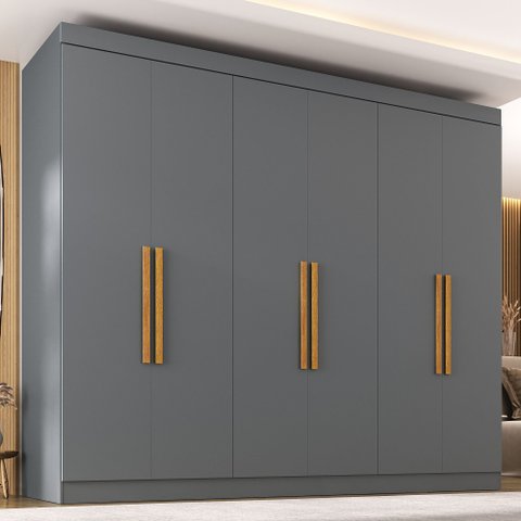 Guarda Roupa Casal Paris 6 Portas 2 Gavetas Paris Espresso Móveis