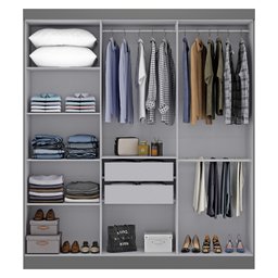 Guarda Roupa Casal Paris 6 Portas 2 Gavetas Paris Espresso Móveis - 4