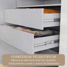 Guarda Roupa Casal Paris 6 Portas 2 Gavetas Paris Espresso Móveis - 8