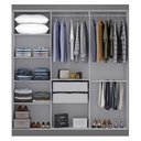 Ver imagem 4 de Guarda Roupa Casal Paris 6 Portas 2 Gavetas Paris Espresso Móveis Cinza/Onix
