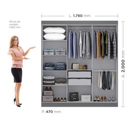 Guarda Roupa Casal Paris 6 Portas 2 Gavetas Paris Espresso Móveis - 3