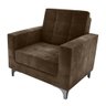 Poltrona Decorativa com Pés de Alumínio Thainá Veludo Marrom - Vee Decor - 1