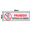 Ver imagem 2 de Combo 3 Placas De Sinalização Proibido Entrada De Animais 30x10 Acesso - P-34 F9e