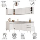 Ver imagem 3 de Armário de Cozinha Modulado de Canto Direito 5 Peças Cp45 com Pia Inox Branco - Lumil Lumil Móveis