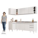 Ver imagem 5 de Armário de Cozinha Modulado de Canto Direito 5 Peças Cp45 com Pia Inox Branco - Lumil Lumil Móveis