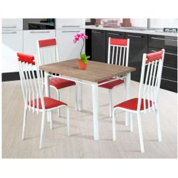 Conjunto Mesa Retangular para Cozinha Tubular com 4 Cadeiras Vitória Max MobyCasa Moveis MobyCasa - 1 Conjunto Mesa Retangular para Cozinha Tubular com 4 Cadeiras Vitória Max MobyCasa Moveis MobyCasa - 1