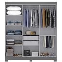 Ver imagem 4 de Guarda Roupa Casal com Pés Paris 6 Portas 2 Gavetas Paris Espresso Móveis Cinza/Onix