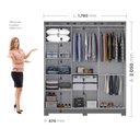Ver imagem 3 de Guarda Roupa Casal com Pés Paris 6 Portas 2 Gavetas Paris Espresso Móveis Cinza/Onix