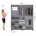 Ver imagem 3 de Guarda Roupa Casal com Pés Paris 6 Portas 2 Gavetas Paris Espresso Móveis