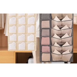 Cabide 30 Bolsos Organizador Calcinhas Sutiãs Meias Cuecas - Cinza - 6