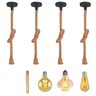 Kit 4 Luminárias Pendente Corda Sisal Rústica + 4 Lâmpadas tamanho:Variadas - 1
