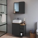 Ver imagem 1 de Armários Modulares de Banheiro Crart-CON004 2 Portas 2 Gavetas MDP 60cm Grafite Multimóveis