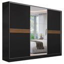 Ver imagem 2 de Guarda-Roupa Casal 100% MDF 3 Portas 1 Espelho Preto Malta Madesa