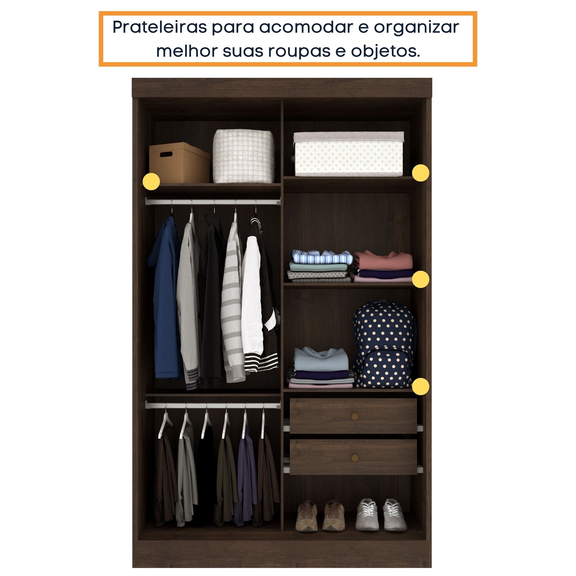 Guarda Roupa 2 Portas Bulgaria Espresso Móveis - 11
