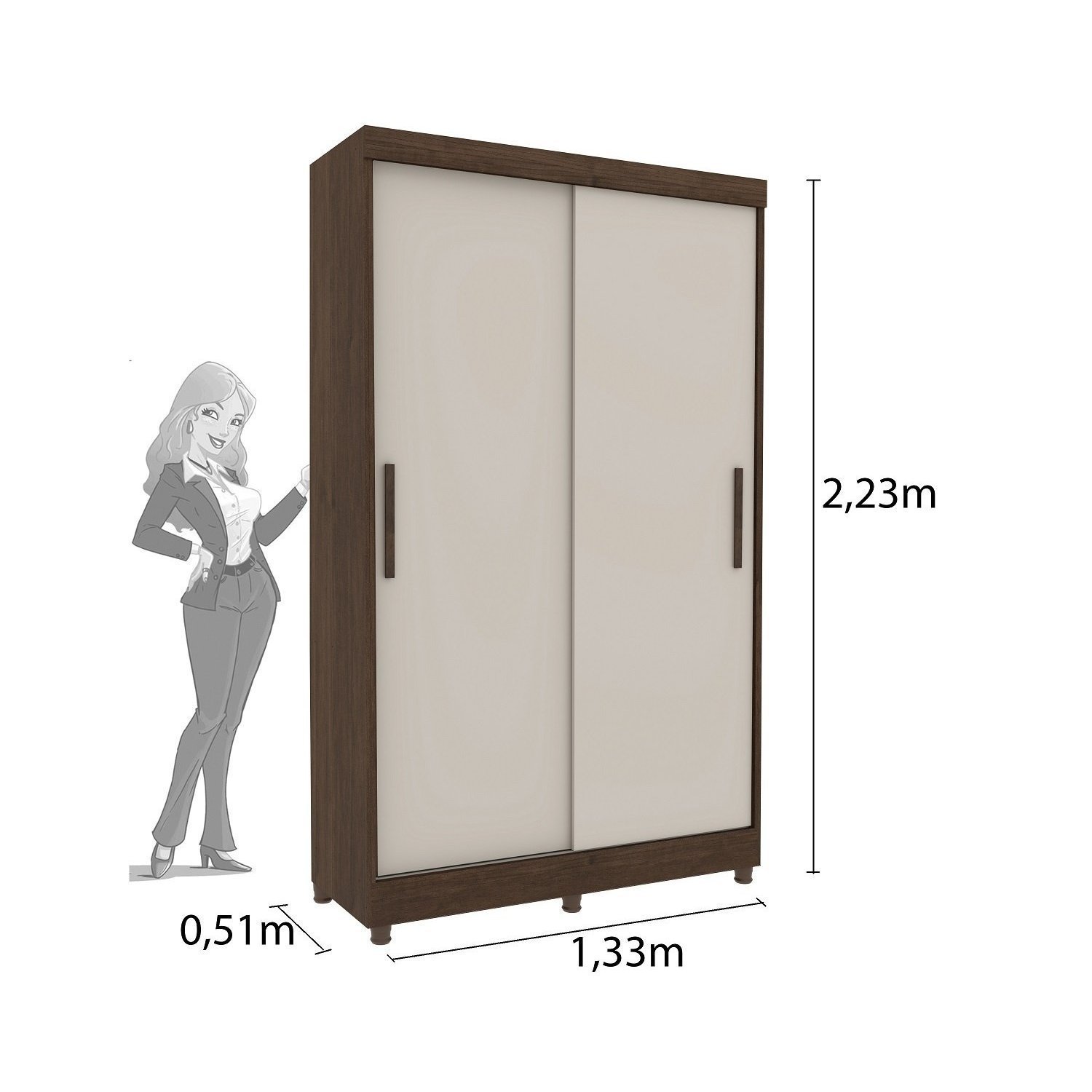 Guarda Roupa 2 Portas Bulgaria Espresso Móveis - 4
