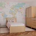 Ver imagem 7 de Cama Infantil Solteiro MDF com Detalhe em Palha Linha Indy Marca Quater Móveis