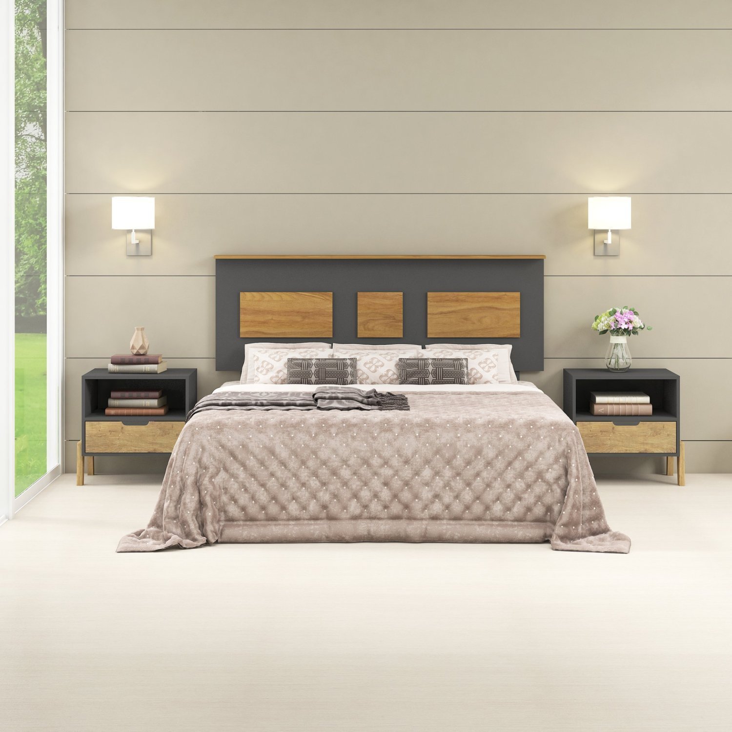 Cabeceira Casal 160cm com Pés Fellicci - 1