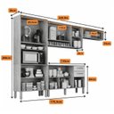 Ver imagem 4 de Cozinha Completa Modulada 11 Portas 2 Gavetas Adele Espresso Móveis Bege/Cinamomo/Off White Acetinado