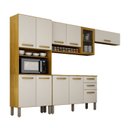 Ver imagem 3 de Cozinha Completa Modulada 11 Portas 2 Gavetas Adele Espresso Móveis Bege/Cinamomo/Off White Acetinado
