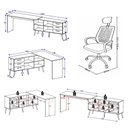 Ver imagem 4 de Conjunto Escritório com Mesa em L 3 Gavetas e Cadeira Giratória Multimóveis MCR6115 Branco/Preto