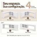 Ver imagem 7 de Conjunto Escritório com Mesa em L 3 Gavetas e Cadeira Giratória Multimóveis MCR6115 Branco/Preto