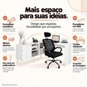 Ver imagem 3 de Conjunto Escritório com Mesa em L 3 Gavetas e Cadeira Giratória Multimóveis MCR6115 Branco/Preto