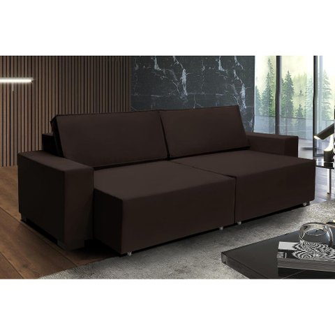 Sofá Dallas 2.30m Retrátil - Marrom
