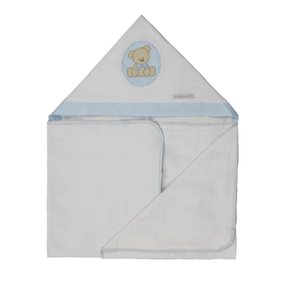 Toalha de Banho Malha Urso Bolacha Azul