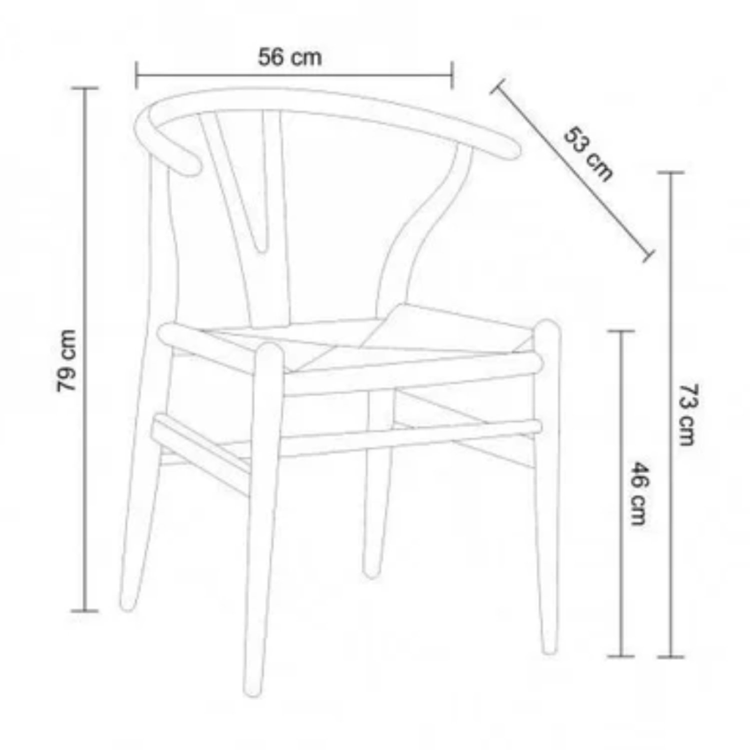 Cadeira Para Sala de Jantar Wishbone  - 3